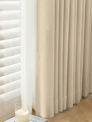 Blackout Curtains for Living Room Window Blackout Bedroom Cream Color Thick Villa DoorDrapes Cortinas Room Divider