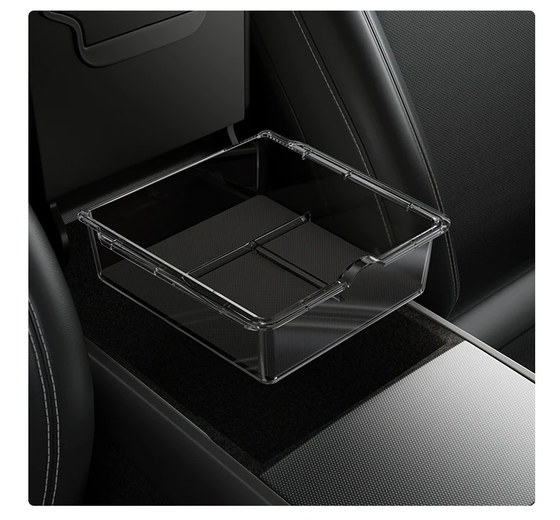 YZ Für Tesla Model Y YL Juniper 3 Highland 2021-2026 Aufbewahrungsbox Versteckte Armlehne Vordere Mittelkonsole Organizer Box Auto-Zubehör – Detail 20