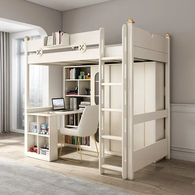 a*-Solid wood bed, lower table, high and low bed, multi-functional combination bed, upper and lower beds, bunk beds, desk beds.