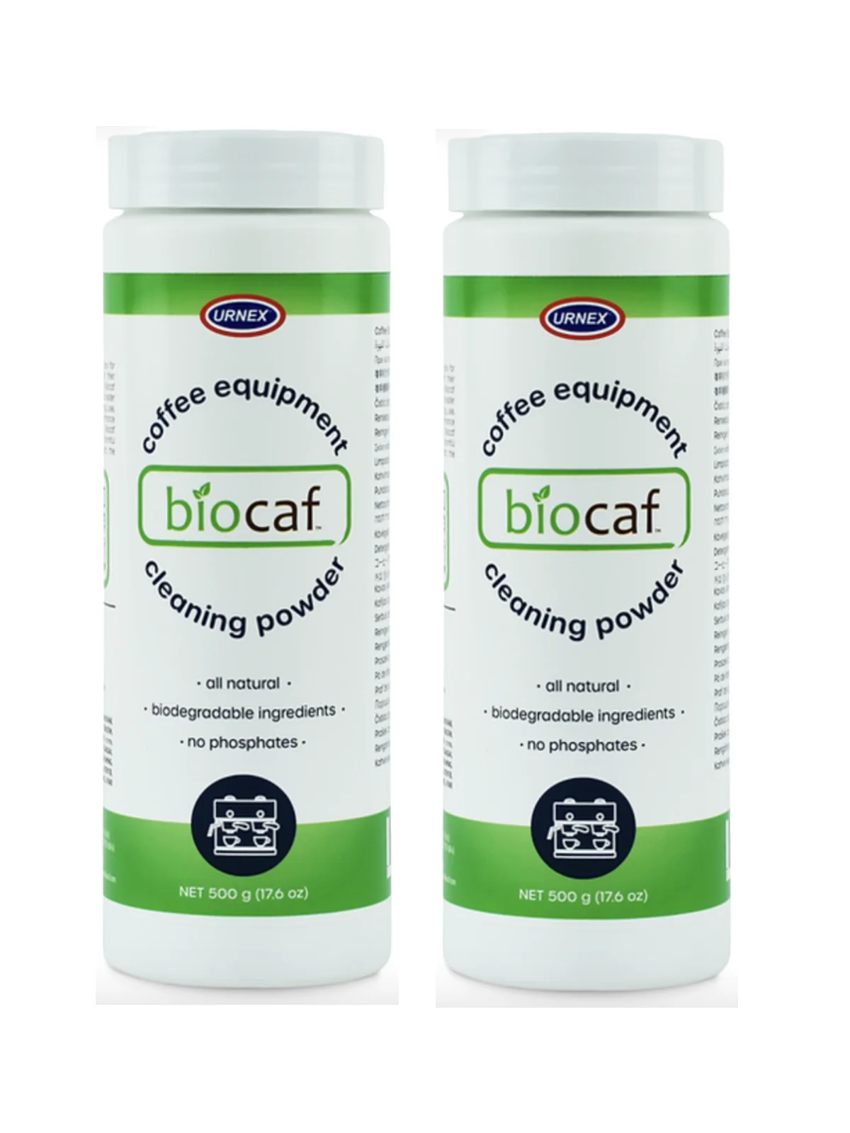 Pack Of 2 URNEX Biocaf Coffee Equipment Cleaning Powder 17.6 oz