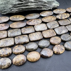 Large Oval Retangle Shape Natural Bronzite Stone Slice Pendant Beads For DIY Jewelry Making MY231036