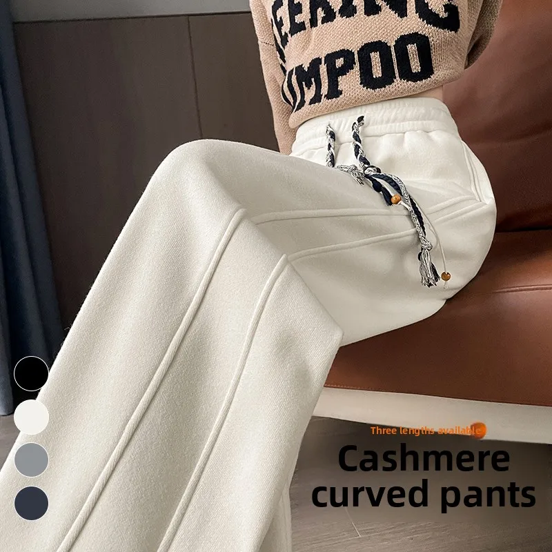 خريف شتاء جديد Sle المرأة سليم صالح Fce اصطف كاميرا السراويل الرياضية بناطيل كاجوال الموز السراويل طويلة التوليف النسيج #2