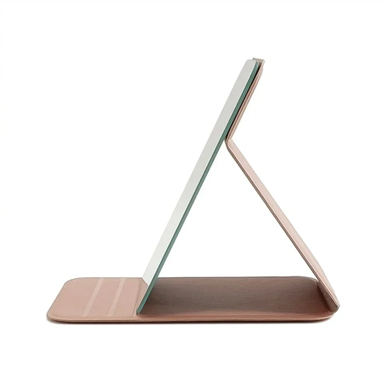 Woman MINI Folding Makeup Mirror High-quality Portable Pocket Makeup Mirror Single-side Creative Women Solid Color Handle Desk image 4