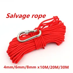 10M/20M/30M of Multiple Lengths Outdoor Powerful Salvage Neodymium Fishing Magnet Insurance Rope with Carabiner