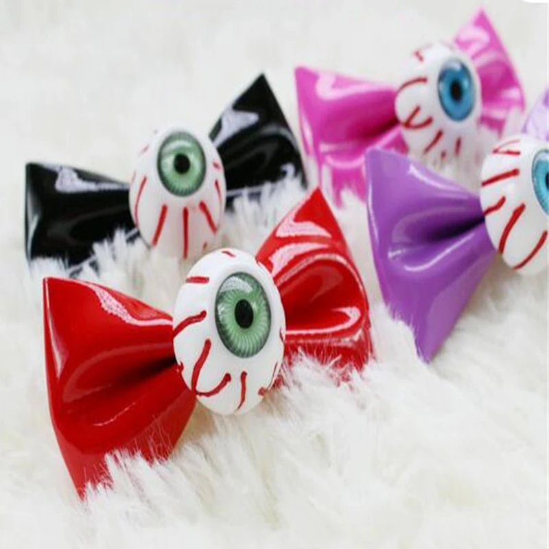 Women\'s Girls Hair Clip Eyeball Hair Clip Demon Punk Bow Hairpin Halloween Cosplay Hairpins Barrette Headwear Hair Accessories