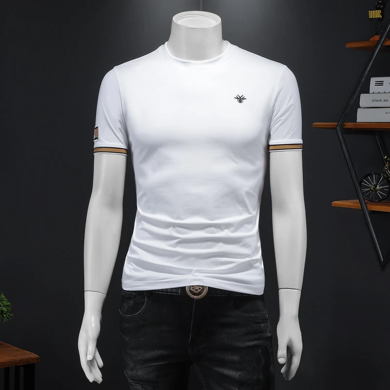 Hot Selling New Men's Printed T-shirt for Boy Sweat Spider Embroidery Clothes Oversized Plain White Cotton Short Tees Shirts Men