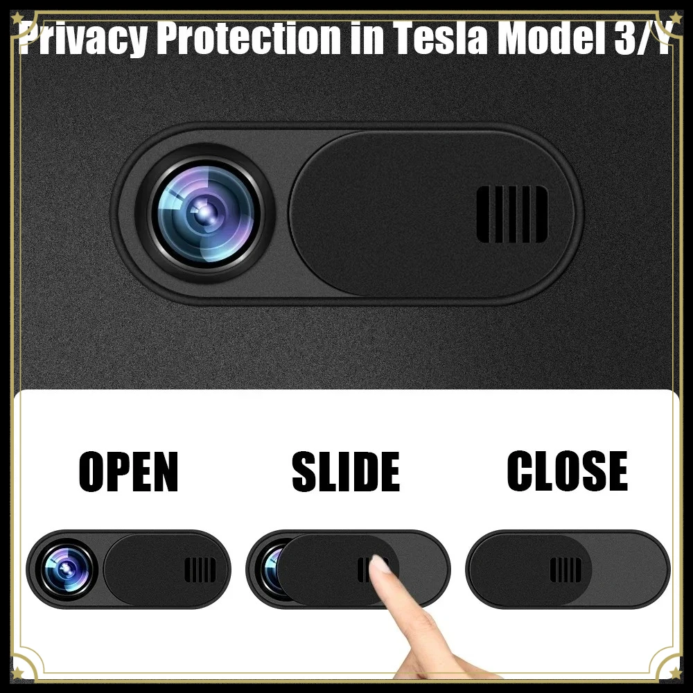 Privacy Protector Camera Cover For Tesla Model 3/Y Center Console Accessories Webcam Slide Switch Blocker Interior Sticker Trim