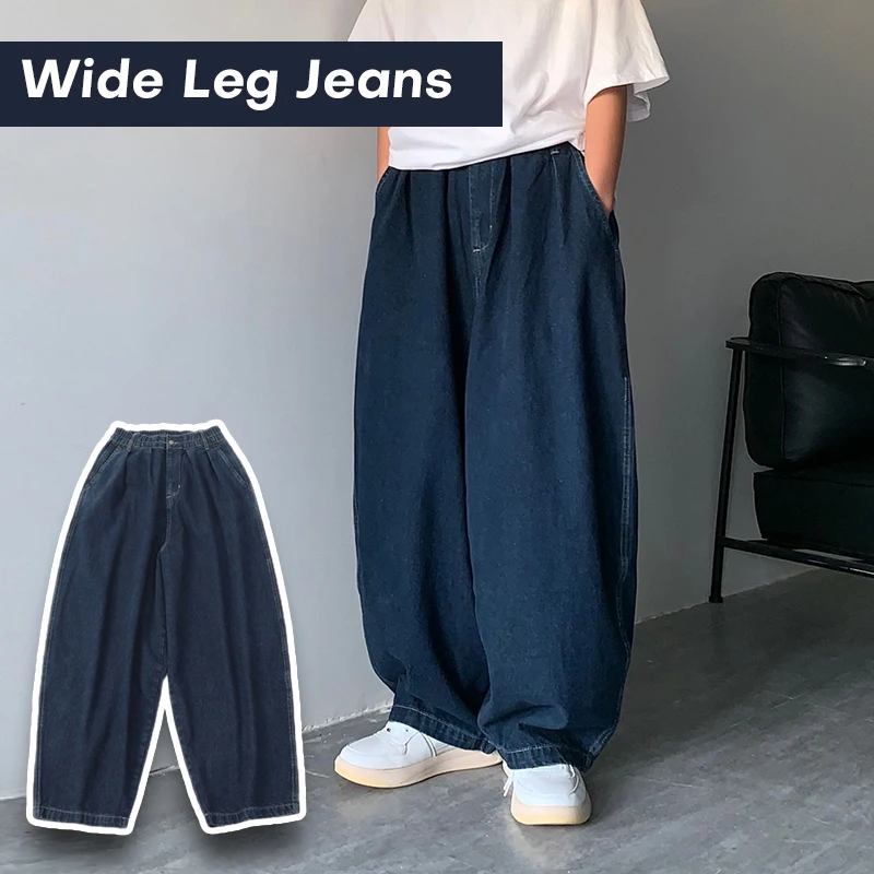 Women Men Wide Leg Cargo Pants Streetwear Baggy Jeans Spring Autumn Men Korean Denim Pants Fashion Loose Straight Jeans