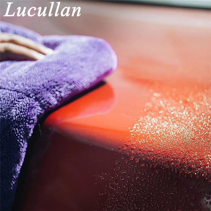 Lucullan 60X90CM 1200GSM Premium Twist Plush Clothes One-Pass Vehicle Cleaning Detailing Fast Drying Towels