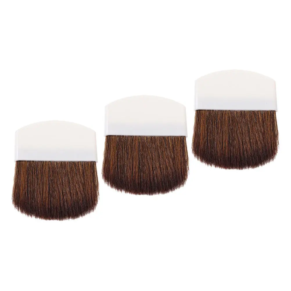 3Pcs Small Makeup Brush Set Half Round Square Flat Design for Powder Blush Precision Application Soft Bristles