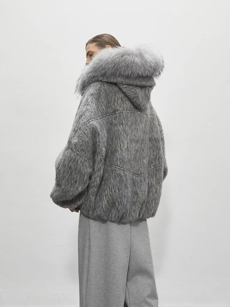 OFTBUY سترة الملابس النسائية مع الفراء الطبيعي للنساء معاطف وسترات جديدة Manteau Femme 2026 ملابس خارجية سترة شتوية دافئة #3