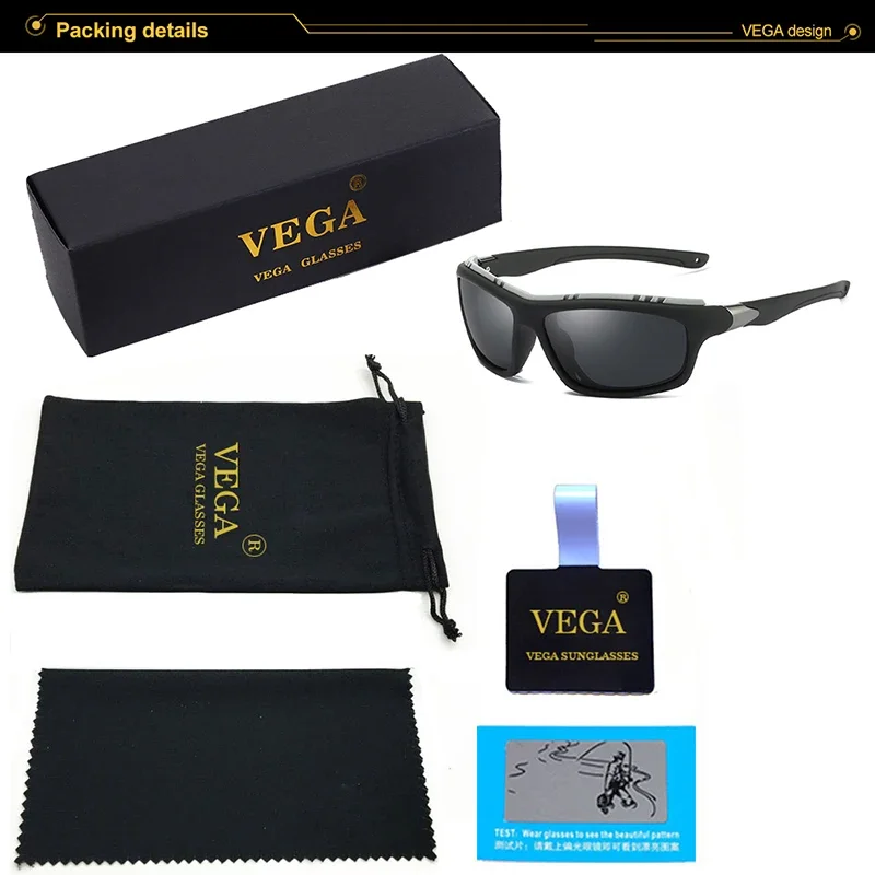 VEGA Eyewear Polarized Sport Sunglasses Men Women Best Sport Glasses For Police Running Biker Outdoor Anti Glare Sunglasses 134