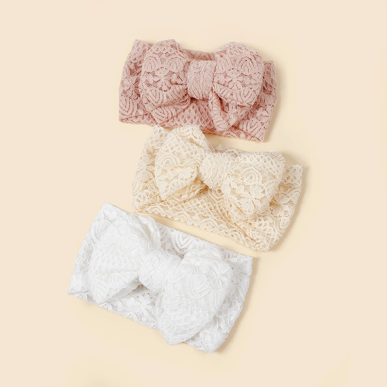 24 teil/los Neugeborenen Baby Spitze Bogen Stirnbänder, Gestickte Bogen Elastische Haarbänder Kinder Mädchen Turban Kopf Wraps Kinder Spitze Stirnbänder – Detail 3