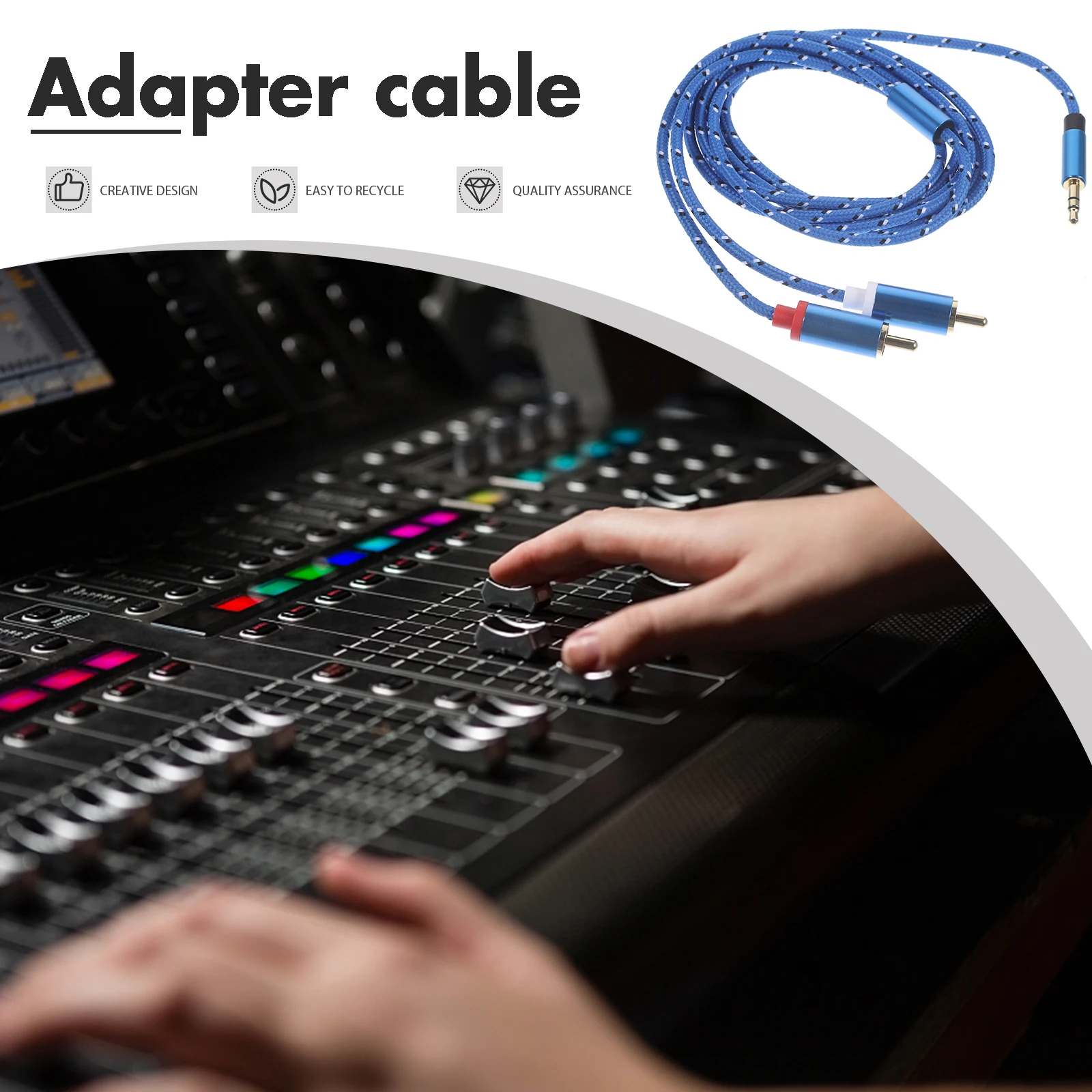 

Solid Copper Stereo Audio Cable 35mm To 2Rca Adapter For Incredible Sound Transmission 1Meter