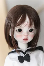 BJD Doll Wig 1/4 1/6 High Temperature Silk Brown Shoulder-length Straight Daily Toys Girls Elegant Hair bjd Accessories(no doll)