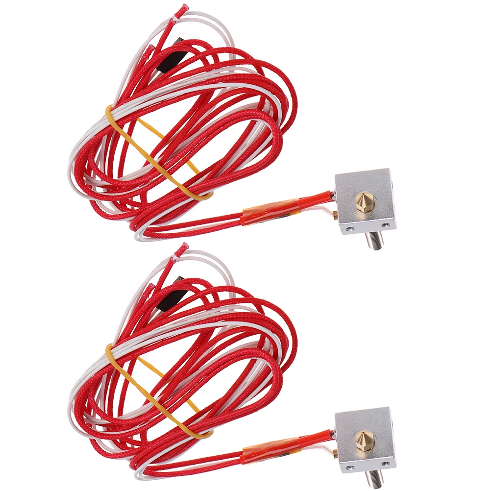 

2Pcs Durable Aluminium Alloy Brass Hot End Set For 3D Printer MK7 MK8 Extruder Parts Filament Nozzle