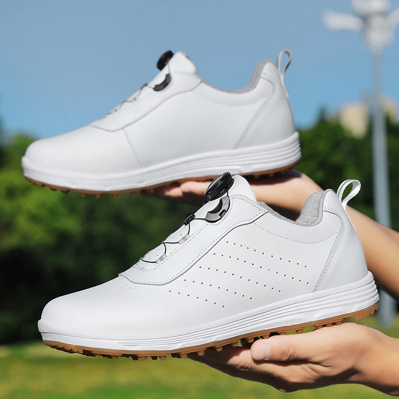 

Golf sneakers rotating buckle sports shoes men's four season non slip breathable fashion comfortable casual outdoor motion shoes