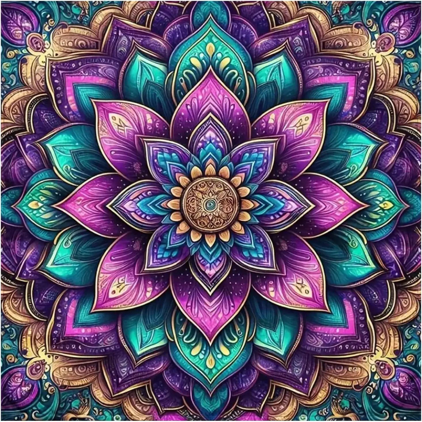 

AMORARS Mandala Diamond Painting Kit for Adults - 5D Diamond Art Beginners - DIY Full Diamond Dot Rond Gem Art Paintings