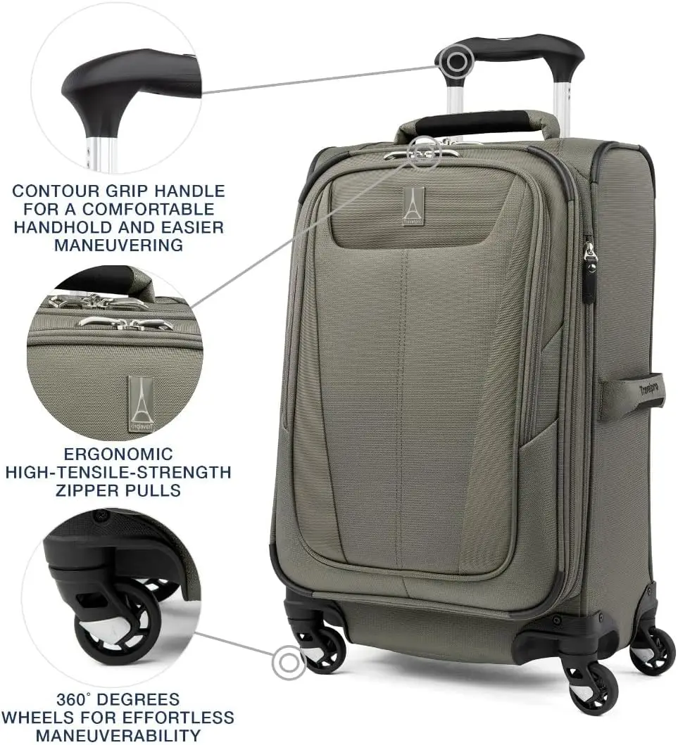 Travelpro-Valise Légère Extensible Maxlite 5 Softside pour Homme et Femme, 4 Roues Rotatives, Ardoise