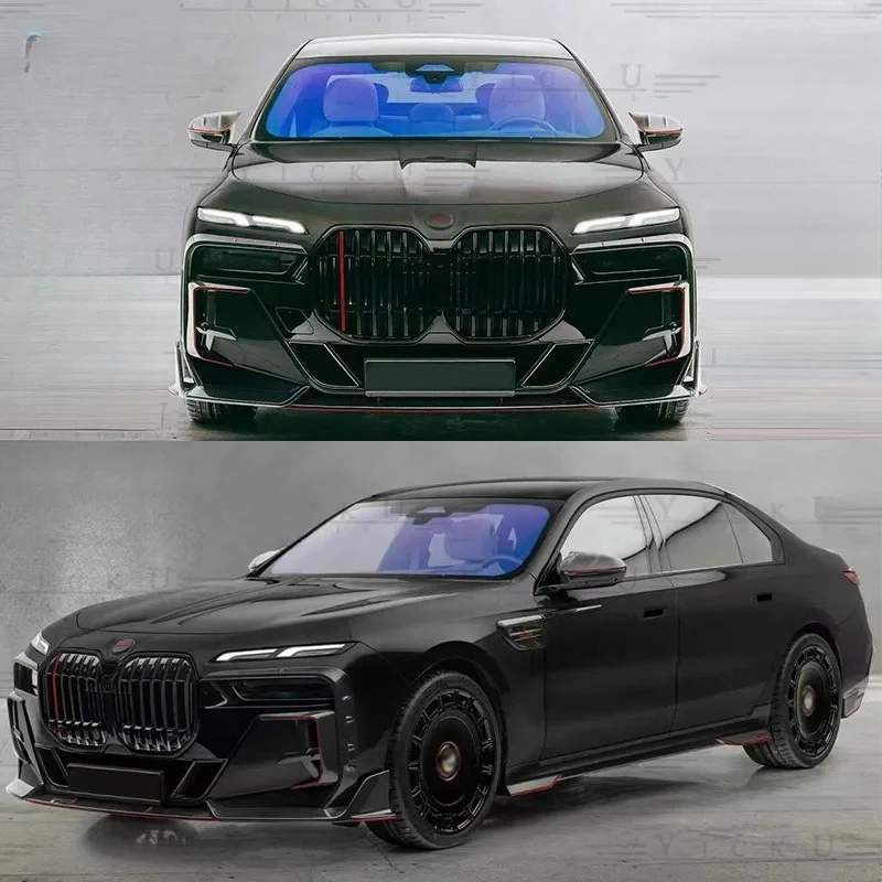 For  7 Series G70 735Li 740Li M Dry Carbon Fiber Body Kit Front Lip Rear Diffuser Carkit YICKU 7 Series Facelift MSY Body Kit