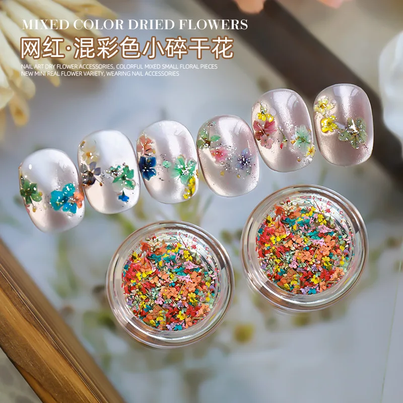 

Nail Art DIY Mixed-color Dried Flowers Resin Mold Fillings UV Expoxy Flower for Pressed Flower Nail Accessories Nail Decorations