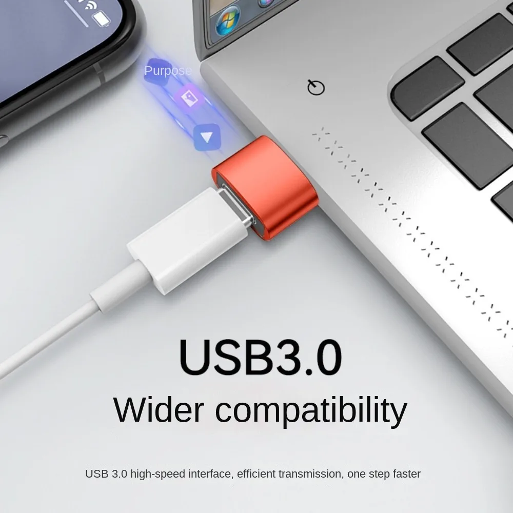 New Aluminum Alloy OTG USB 3.0 Type C Type C Adapter Fast Charging 10 A USB Male Converter