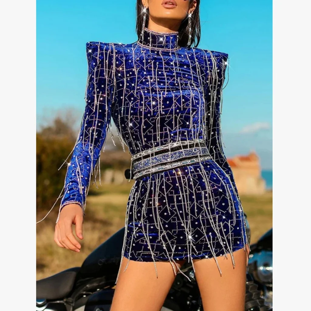 

Customized Luxury Beads Blue Cocktail Dresses for Special Events Short Prom Party Birthday Summer Gala Woman Evening Dress 2026