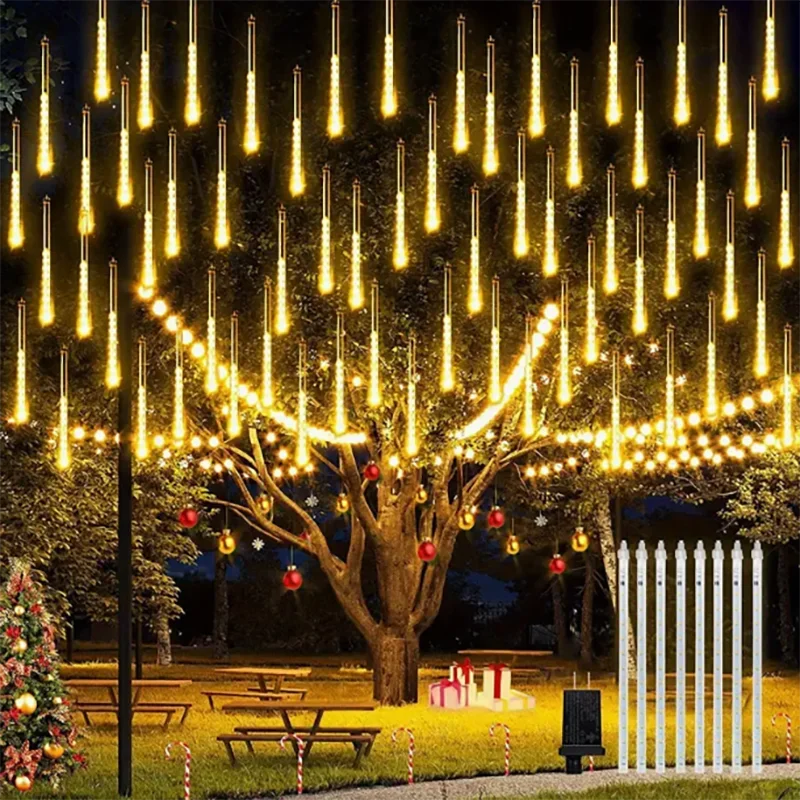 1/2/3/4 PCS Outdoor Fairy Garden Lights Meteor Shower LED String Light Wedding Holiday Garland Party Christmas Tree Decorations