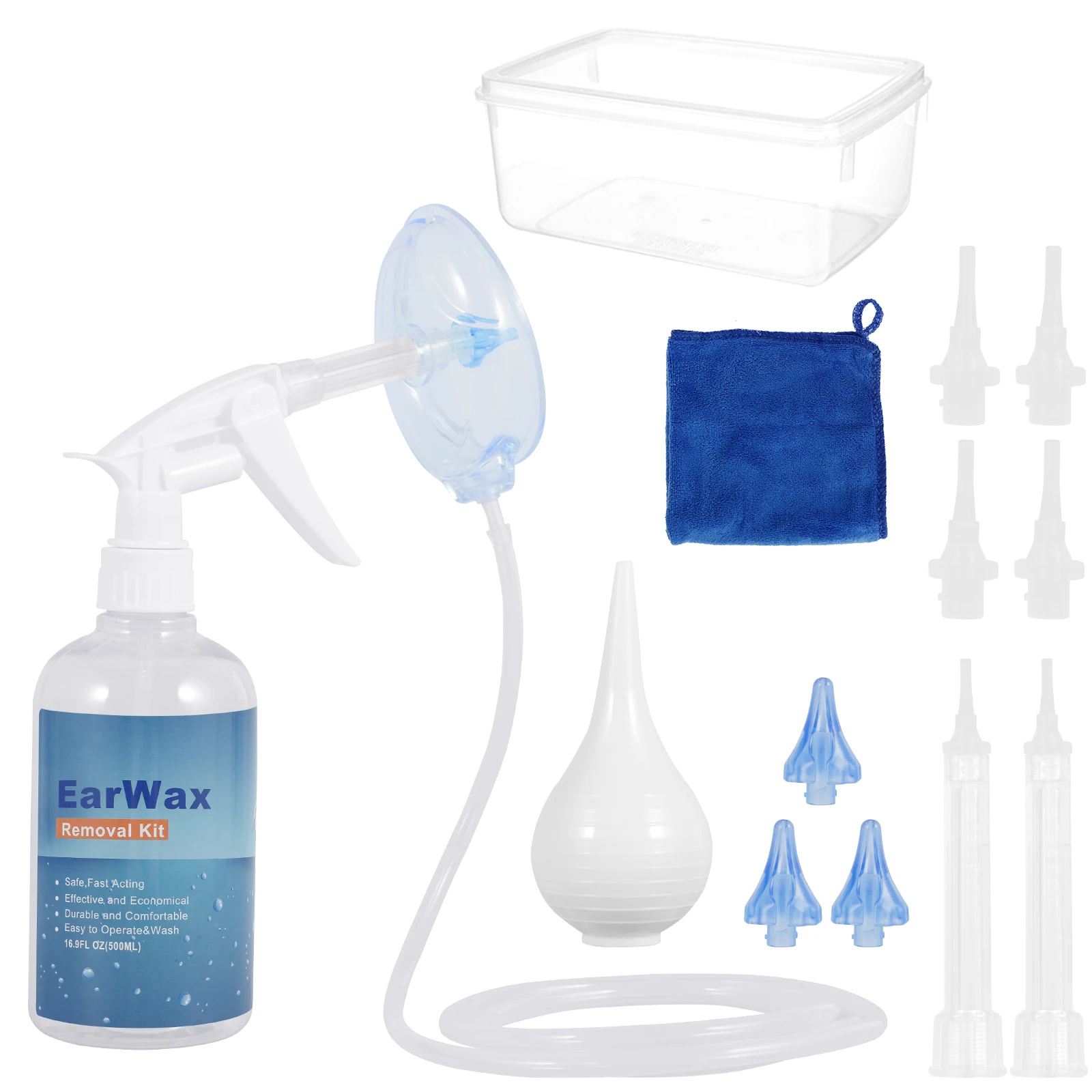 

1Set Ear Wax Removal Tool Manual Ear Irrigation Flushing System Plastic Bottle Ear Irrigation Washer Set for Adults Kid Ear Care