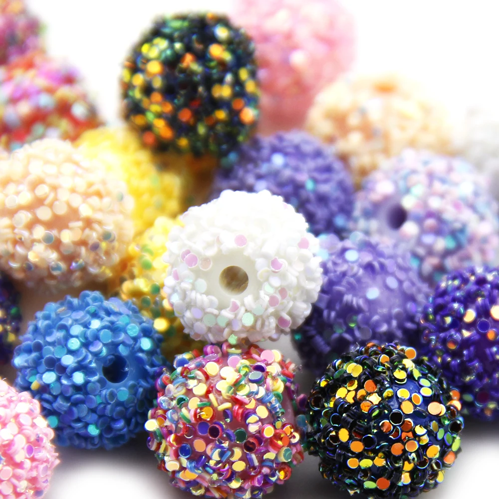 Resin Glitter Pack - 5pcs/pack Glitter Resin Beads, Iridescent Sequin