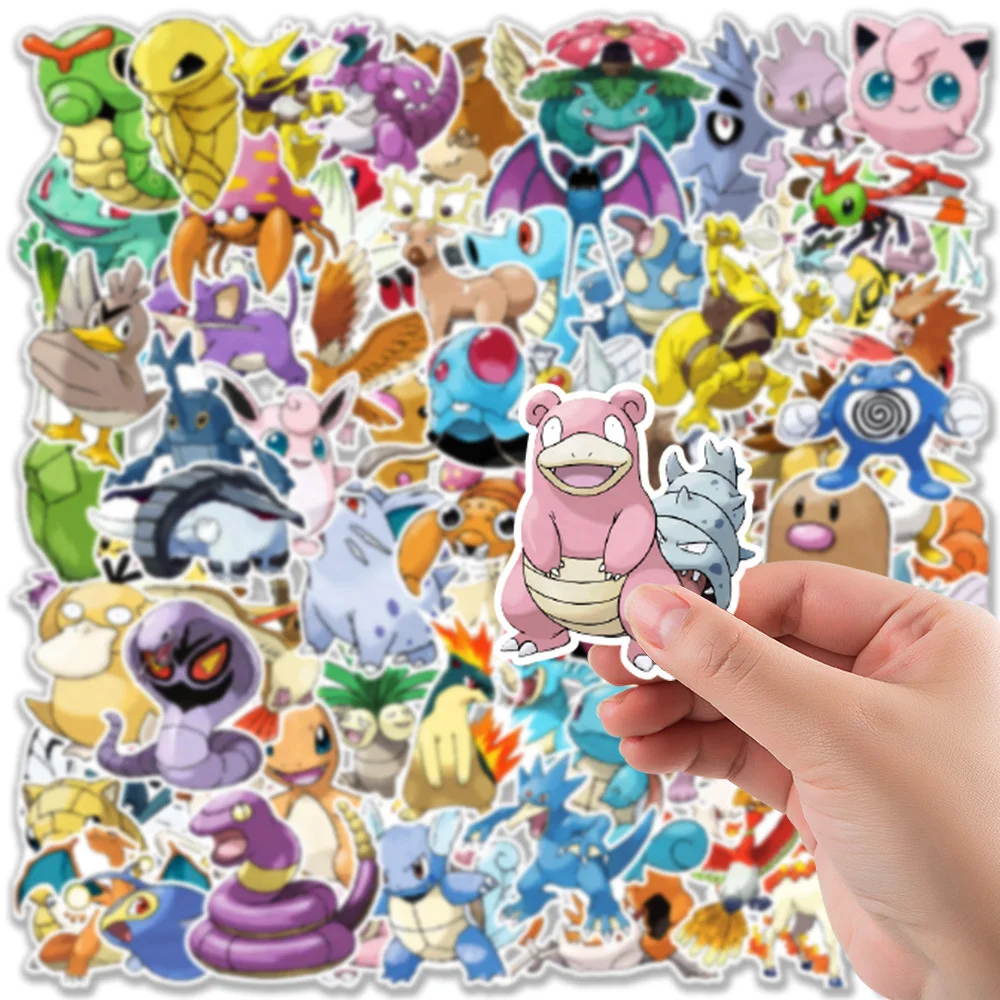 Pokémon Cool Cartoon Anime Adesivos, Decalques Graffiti, Motocicleta Decorativa, Laptop, Guitarra, PVC Adesivo, Kid Birthday Toy, 10 Pcs, 40 Pcs, 80Pcs