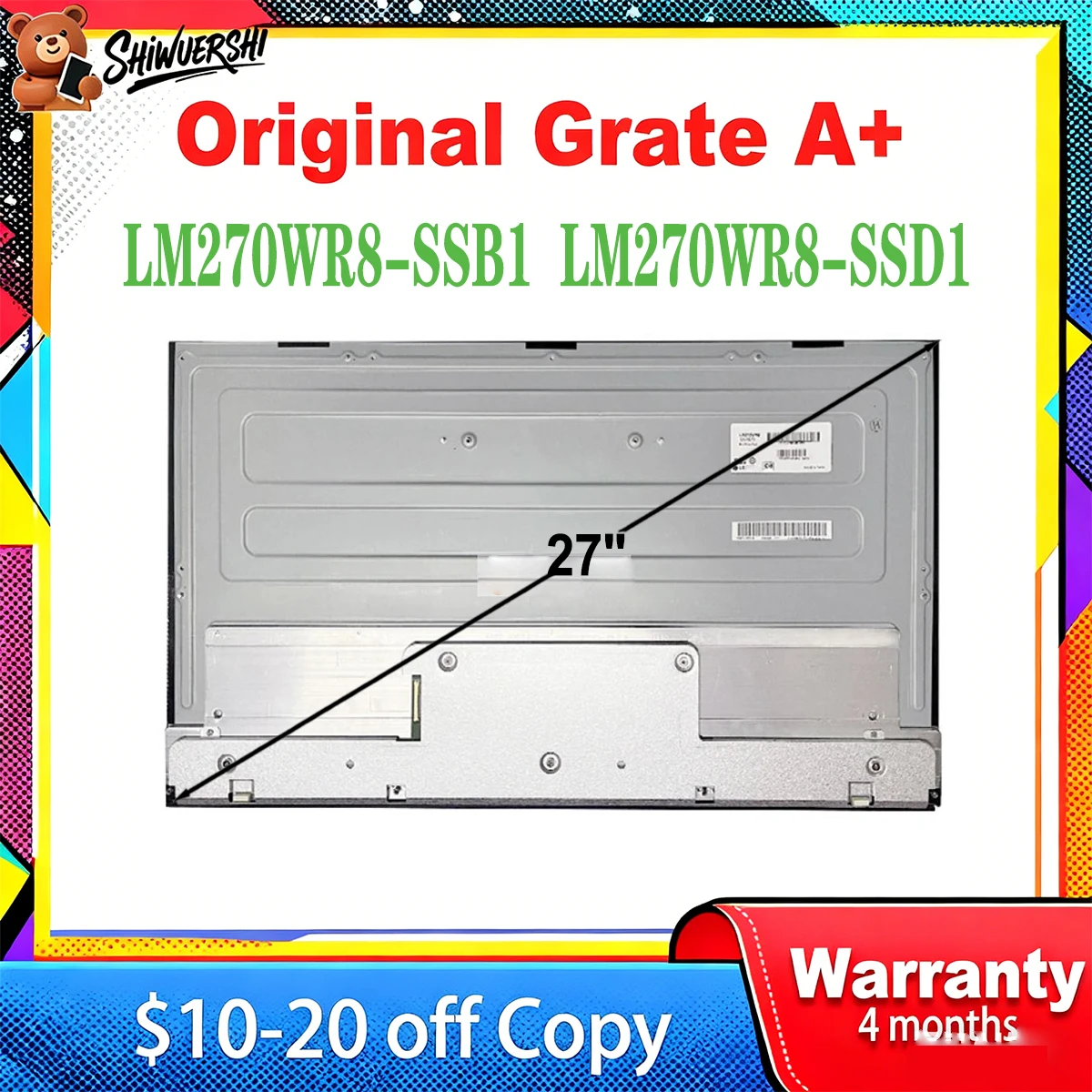 

Оригинальный новый 27-дюймовый TFT ЖК-экран UHD LM270WR8-SSD1 LM270WR8 SSD1 LM270WR8 SSB1 LM270WR8-SSB1 3840*2160P
