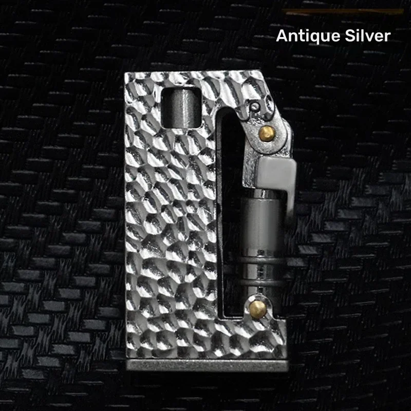 Old Craft Meteorite Crater Kerosene Lighter Semi Automatic Mechanical Ejection Knife Metal Retro Lighter Gift for Men