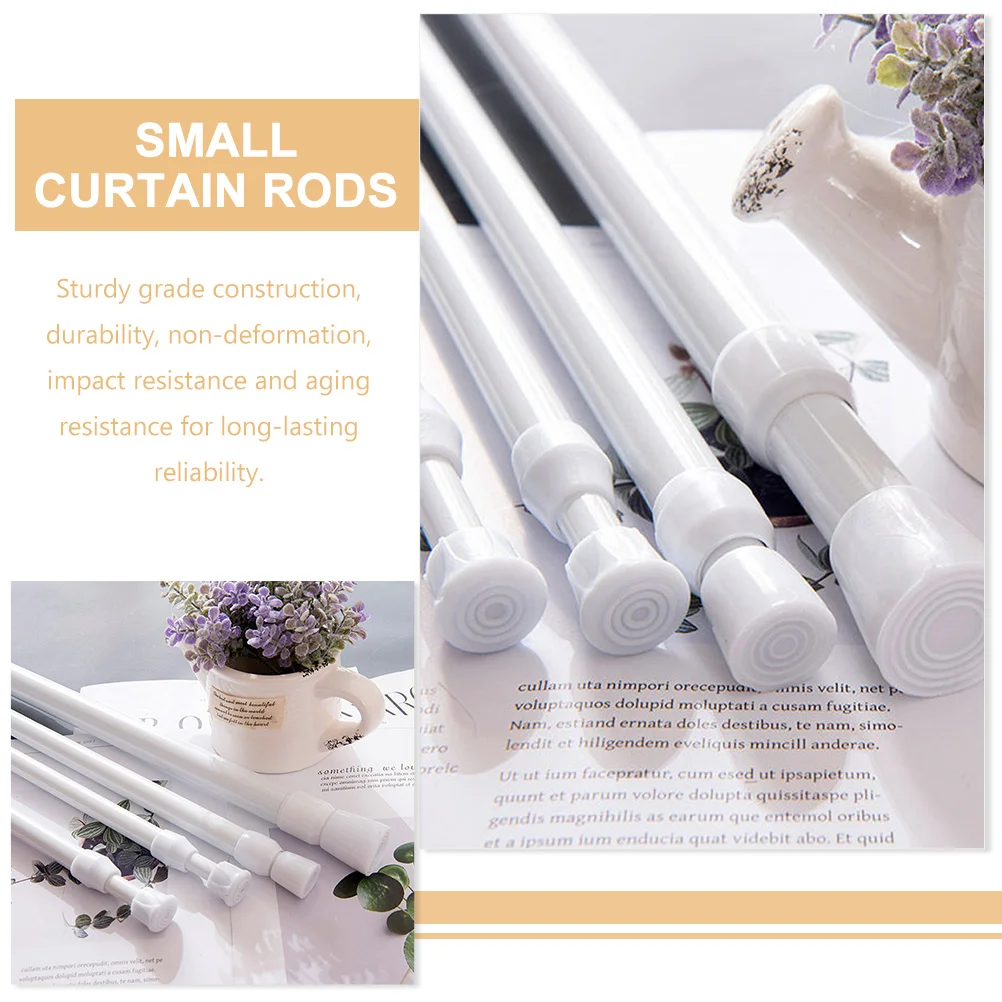 2 Pcs Telescopic Rod Adjustable Closet Rods for Hanging Clothes Spring Window Curtain Sprung Loaded Small Shower Tension