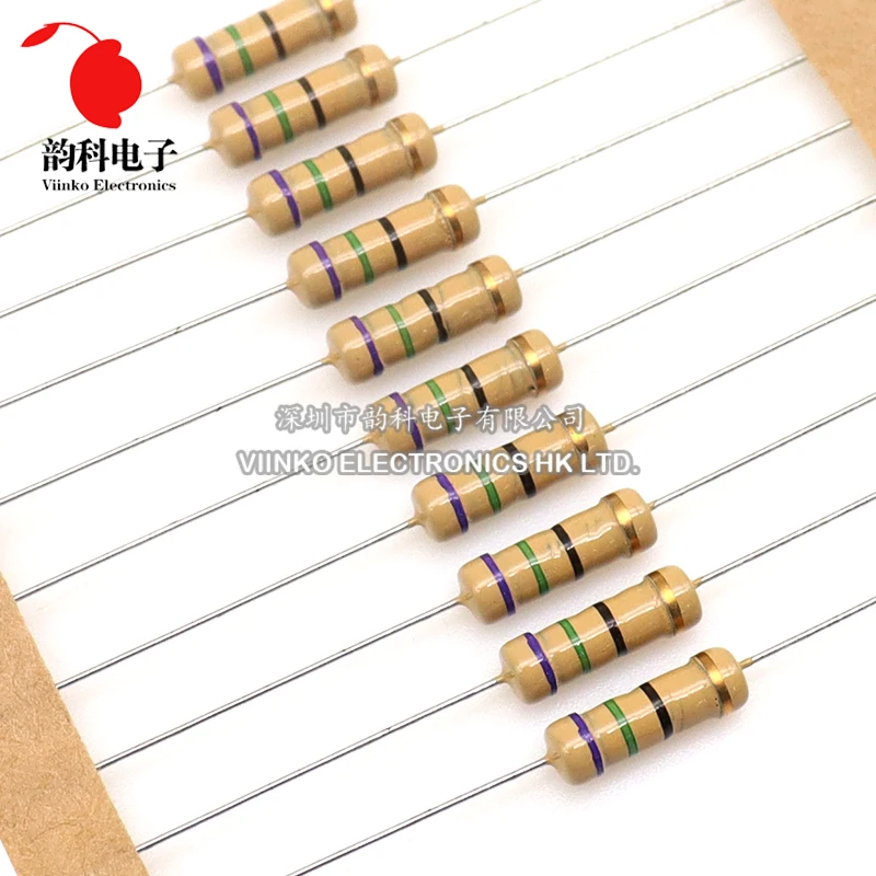 1220 buah 1W Kit Resistor Film karbon 5% Set bermacam-macam resistansi 0, 33R - 2.2M ohm paket sampel