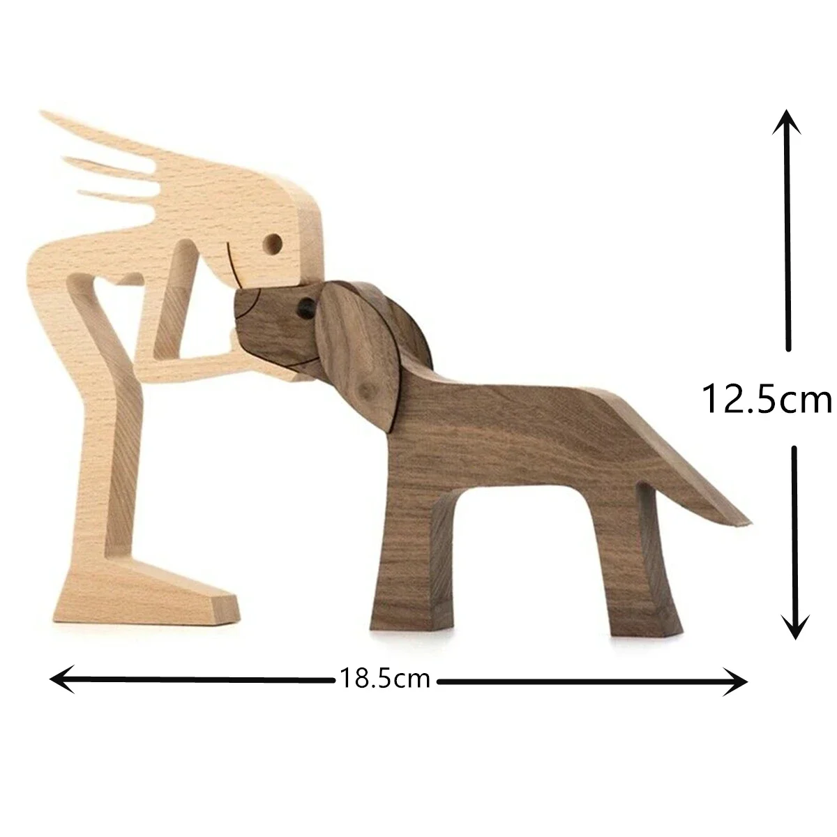 Desktop Family Puppy Wood Dog Craft Figurine Table Ornament Carving Model Home Office Decoration Pet Sculpture Christmas Gift