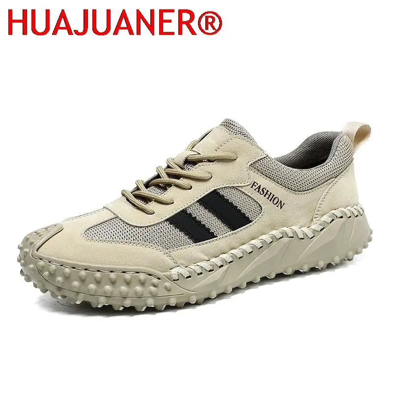 

Vintage Style Mens Casual Shoes Lightweight Lace-Up Sneakers for Men Travel Tenis Masculino Flats Handmade Outdoor Sports Shoes