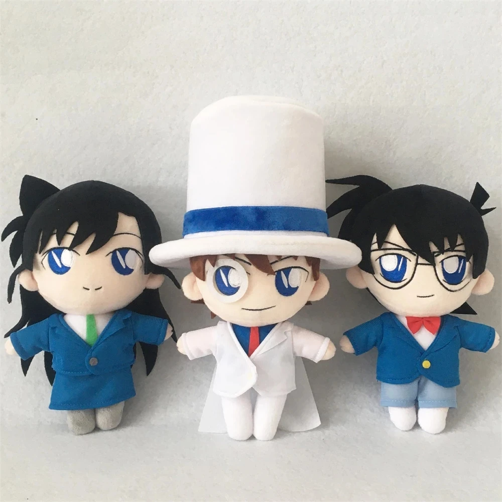 

Detective Conan Plushie Dolls Anime Plush Toy Conan Edogawa Kaitou Kiddo Kudou Shinichi Stuffed Figurine Cosplay Props Gift