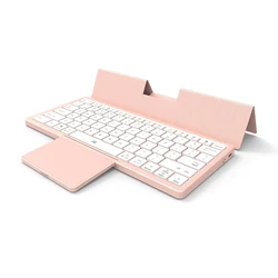 Mini Wireless Keyboard Rechargeable Bluetooth Keyboard Multi-Device Foldable Keyboard with Trackpad for Laptop Computer