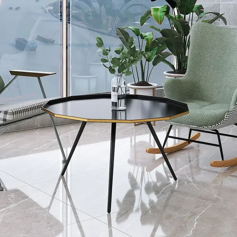 Petite Table Basse Polygonale en Acier Inoxydable, Table d'Appoint en Métal, Salon, Maison, délégations, Créatif