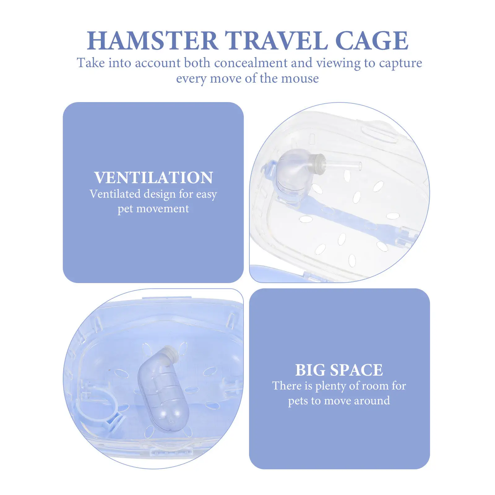 

Дышащая переносная клетка для хомяков из прочного, недеформируемого материала для мелких животных: удобная и безопасная для путешествий и прогулок на улице