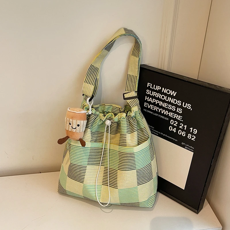 

Microfiber Patchwork Large Capacity Shoulder Bags Plaid Spring New Ladies Bags on Sale 2025 Brand Spring Commuting Handbags