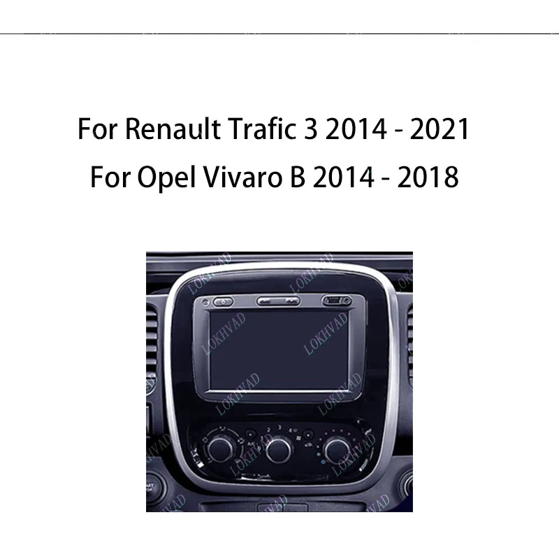 Car Radio For Renault Trafic 3 2014 - 2021 For Opel Vivaro B 2014 - 2018 Android 2 Din Stereo Mounting Bezel Faceplate Frame Kit