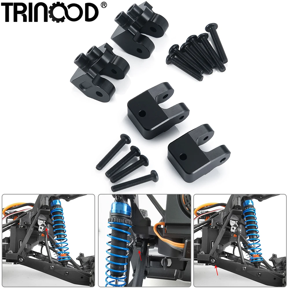 TRINOOD Aluminum Alloy Rear Upper&Lower Keel Axle Fixed Mount Bracket  for 1/10 Ford Raptor Baja Rey 4WD Upgrade Parts