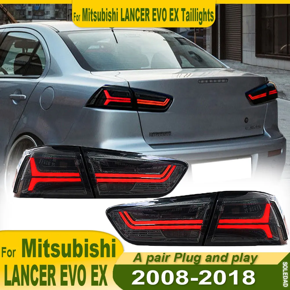 Car LED Taillight Assembly For Mitsubishi Lancer EVO 2008-2018 Brake Reverse Parking Running Rear Lamp Dynamic Streamer Turn - view 2