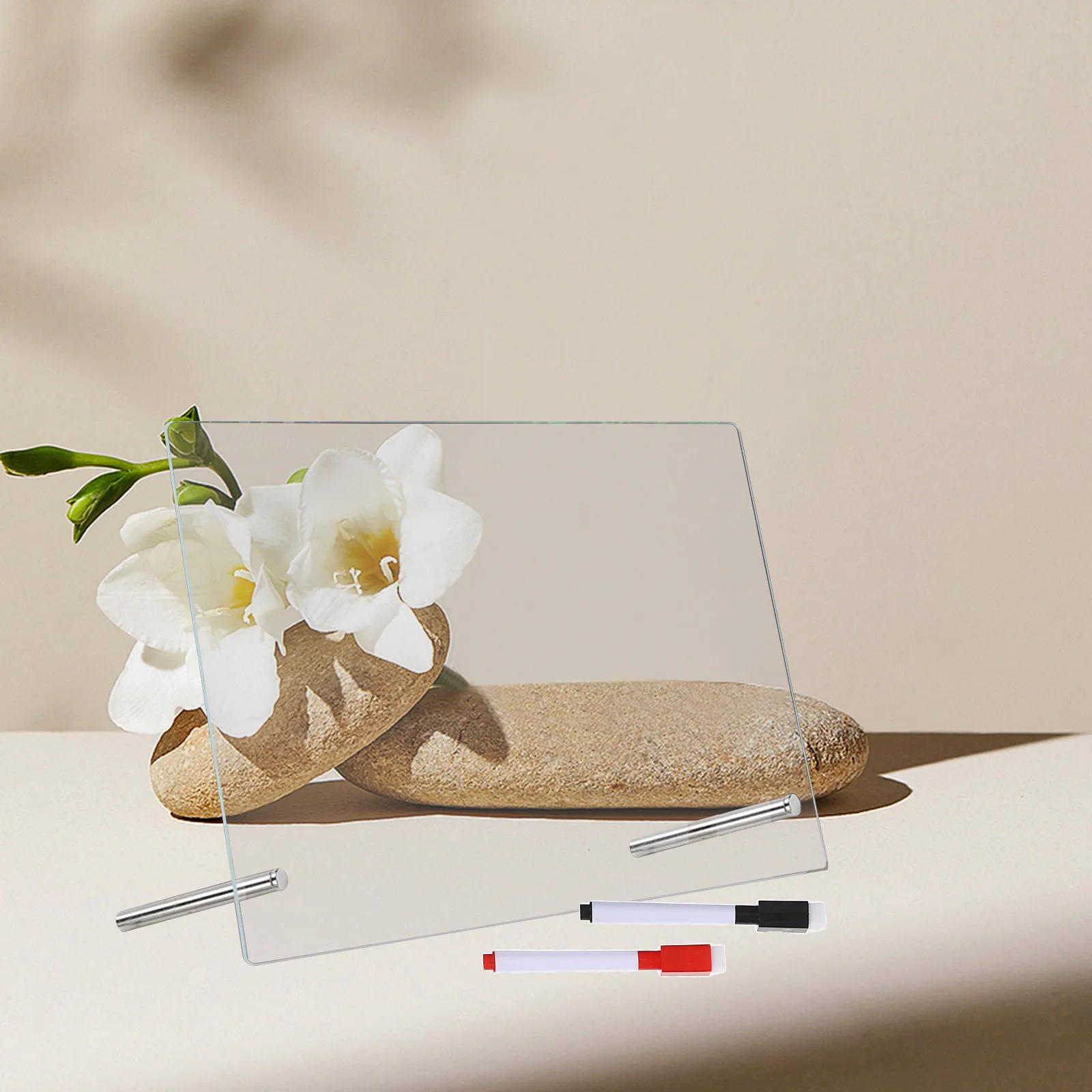 Placa acrílica transparente de apagamento a seco, mesa de escritório em casa, planejador de notas, mensagem, escrita, multifuncional, reutilizável