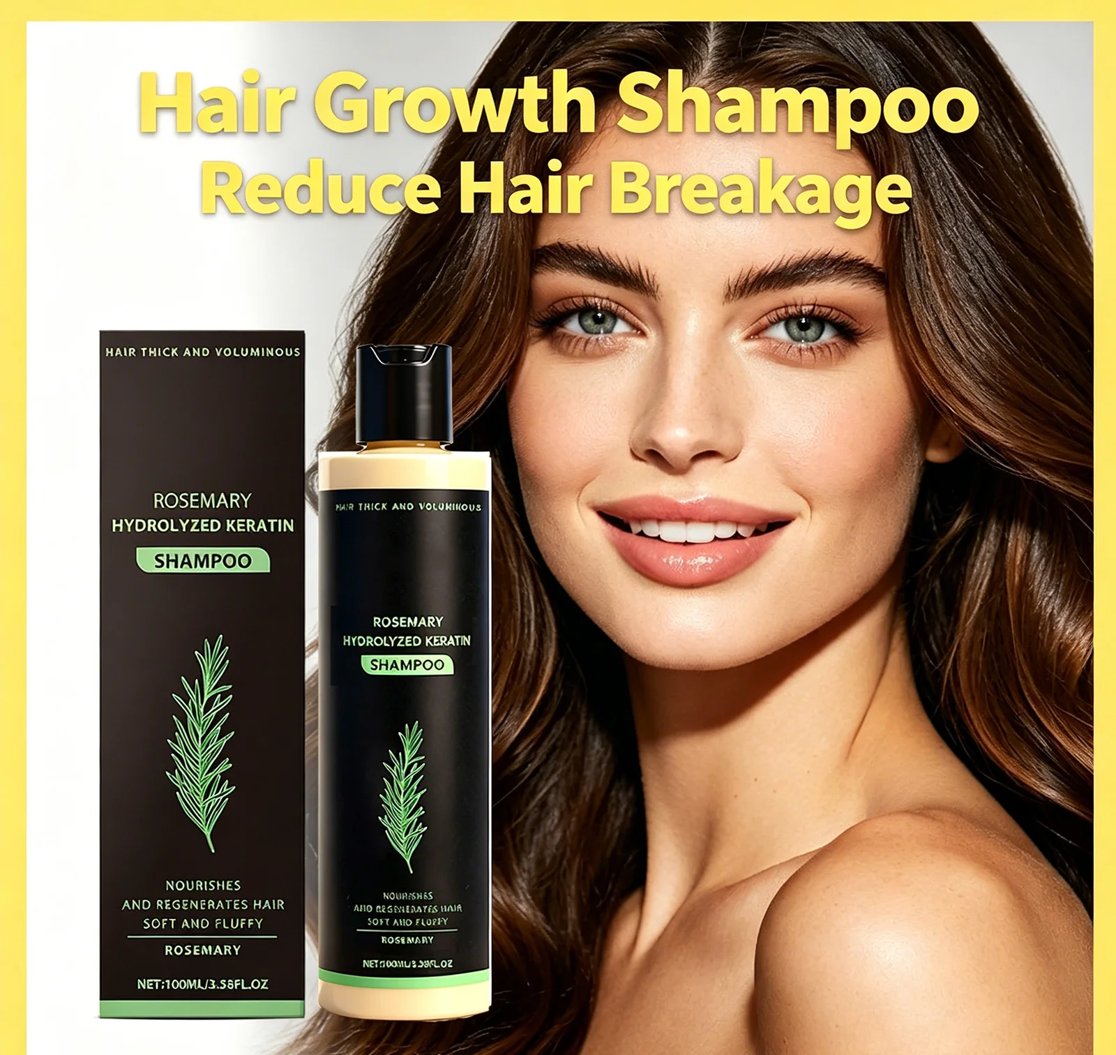 Rosemary Oil Shampoo Hair Growth Prevent Hair Loss Volumizing Hydrolyzed Keratin Nourishing Moisturizing Deep Clean Scalp Care