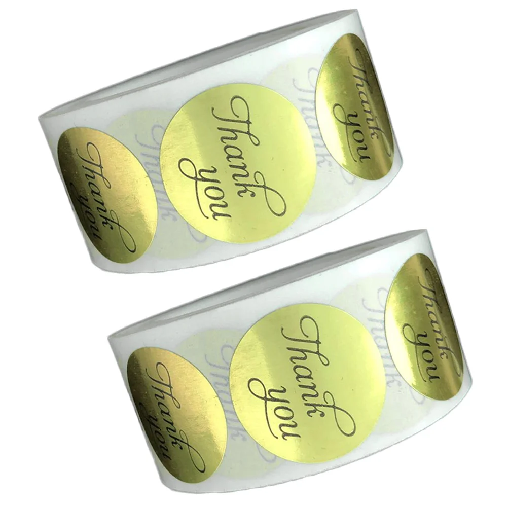 

1000Pcs Round Adhesive Thank You Label Stickers Premium Kraft Paper for Cookie Candy Bakery Bags Box Decoration