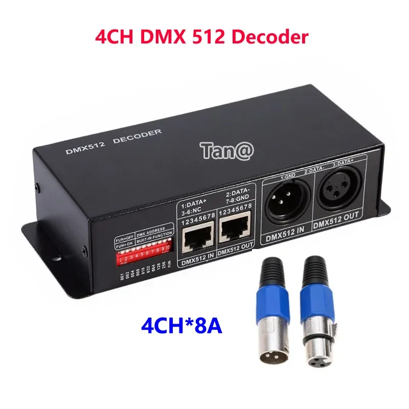 decodificador rgbw 4ch dmx 512 para iluminacao de palco controlador de tira led dmx para pwm rgbw canais 8a 32a dimmer dc5v 12v 24v 01