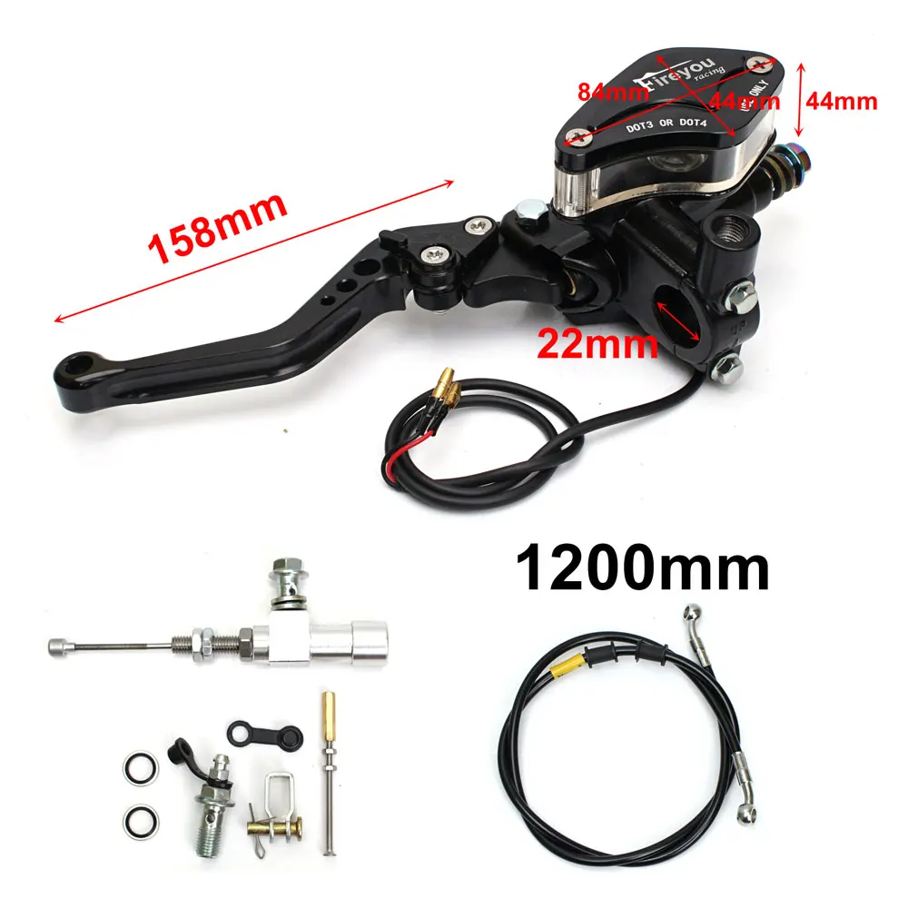 7/8 in Motorcycle Hydraulic Brake Clutch Kit Lever Master Cylinder Pump Oil Hose For Racing Yamaha Kawasaki Honda Suzuki Motos image 3